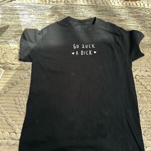 Black Graphic Tee with White Text